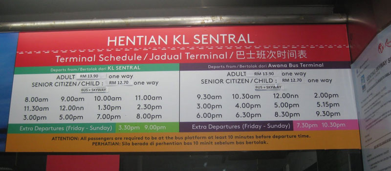 Jam Operasional Cable Car Genting Highland