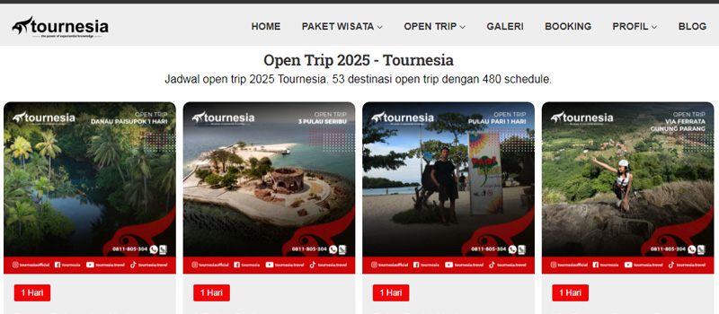 Cara Membaca Kalender Keberangkatan atau Jadwal Open Trip Tournesia