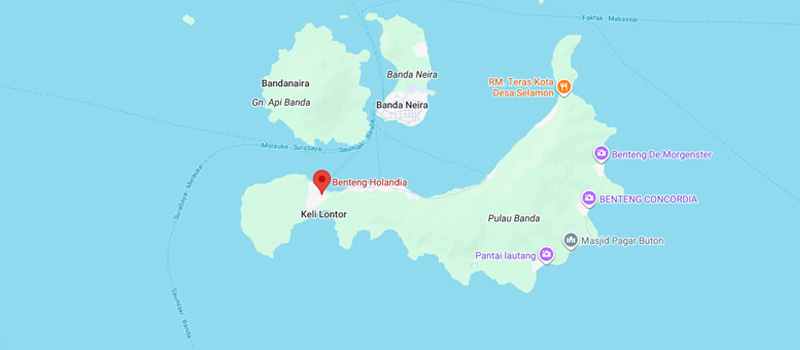 Lokasi Strategis Benteng Hollandia di Banda Neira