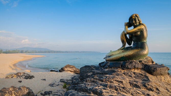 Pantai Samila di Hatyai Thailand