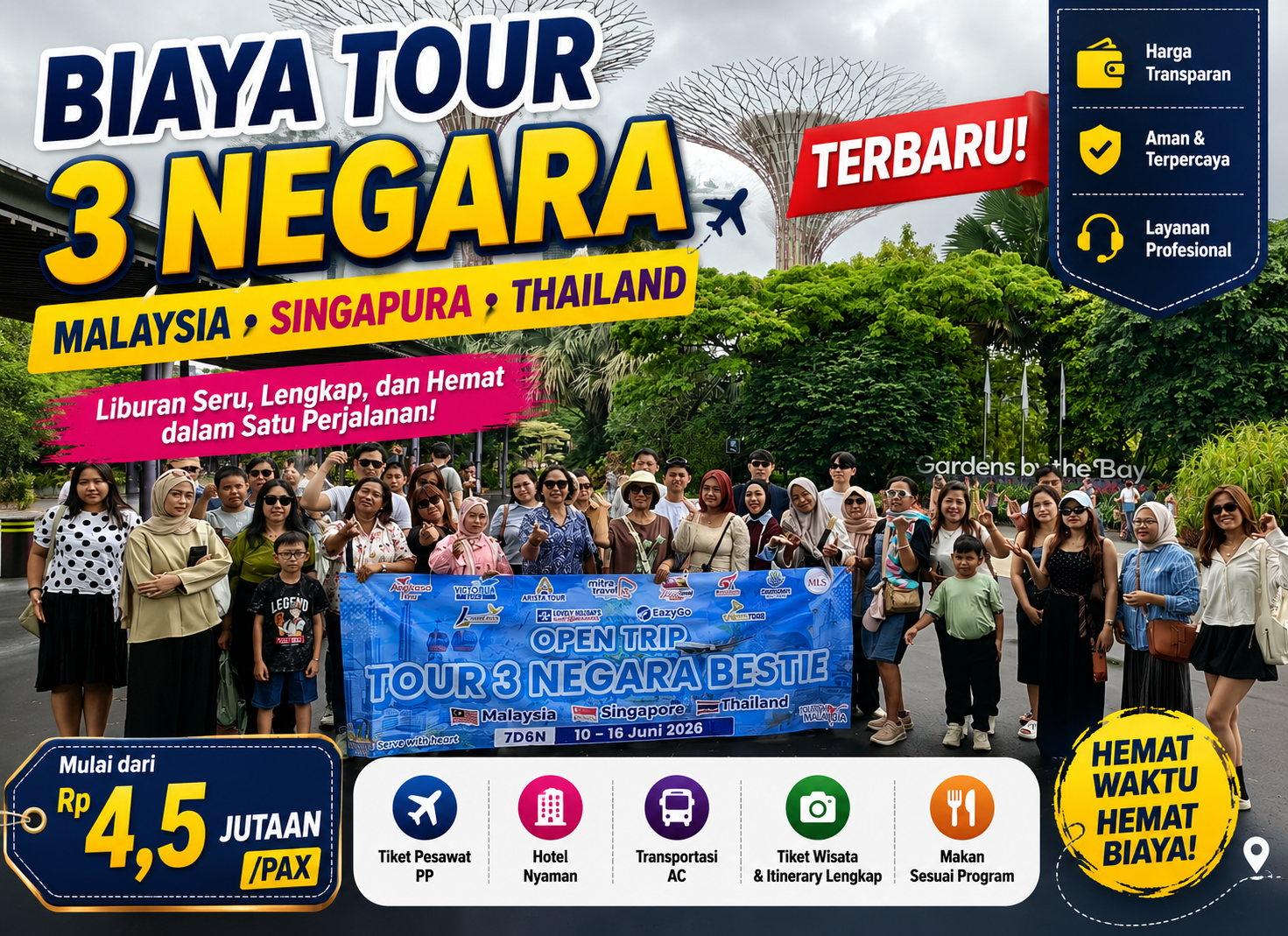 Biaya Tour 3 Negara Malaysia Singapura Thailand Terbaru